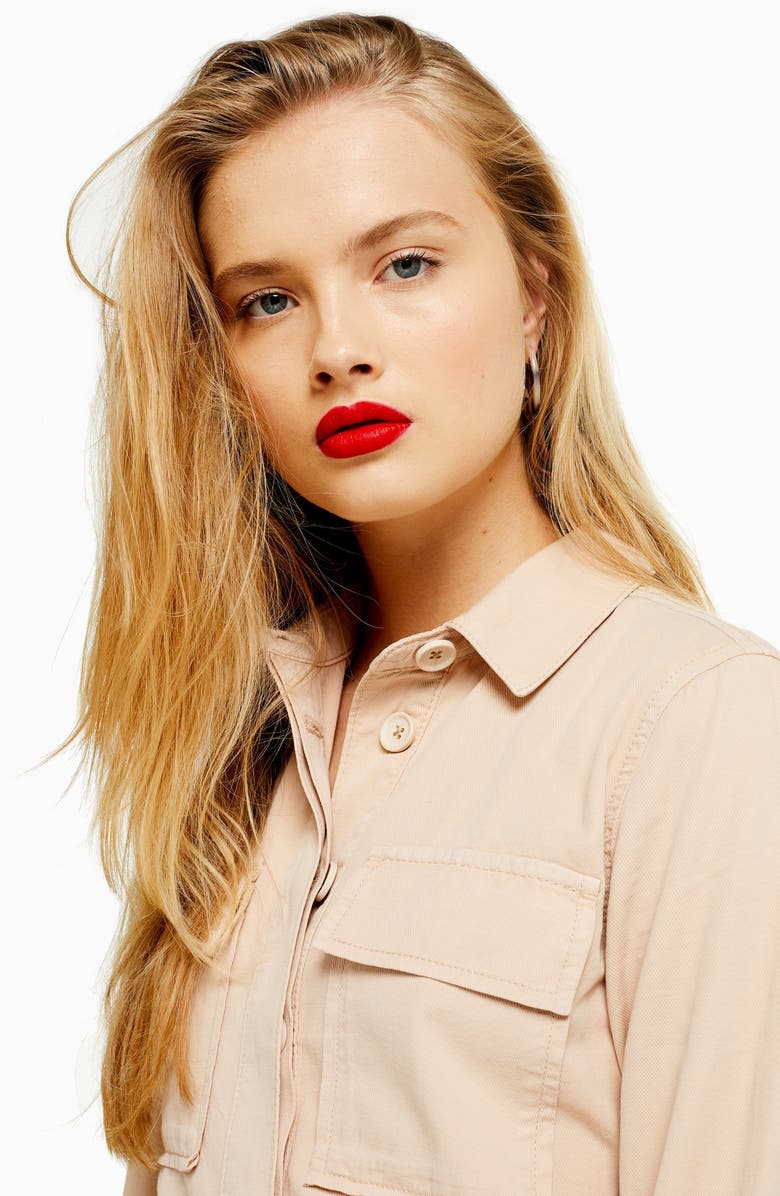 Topshop Belted Utility Romper, Alternate, color,