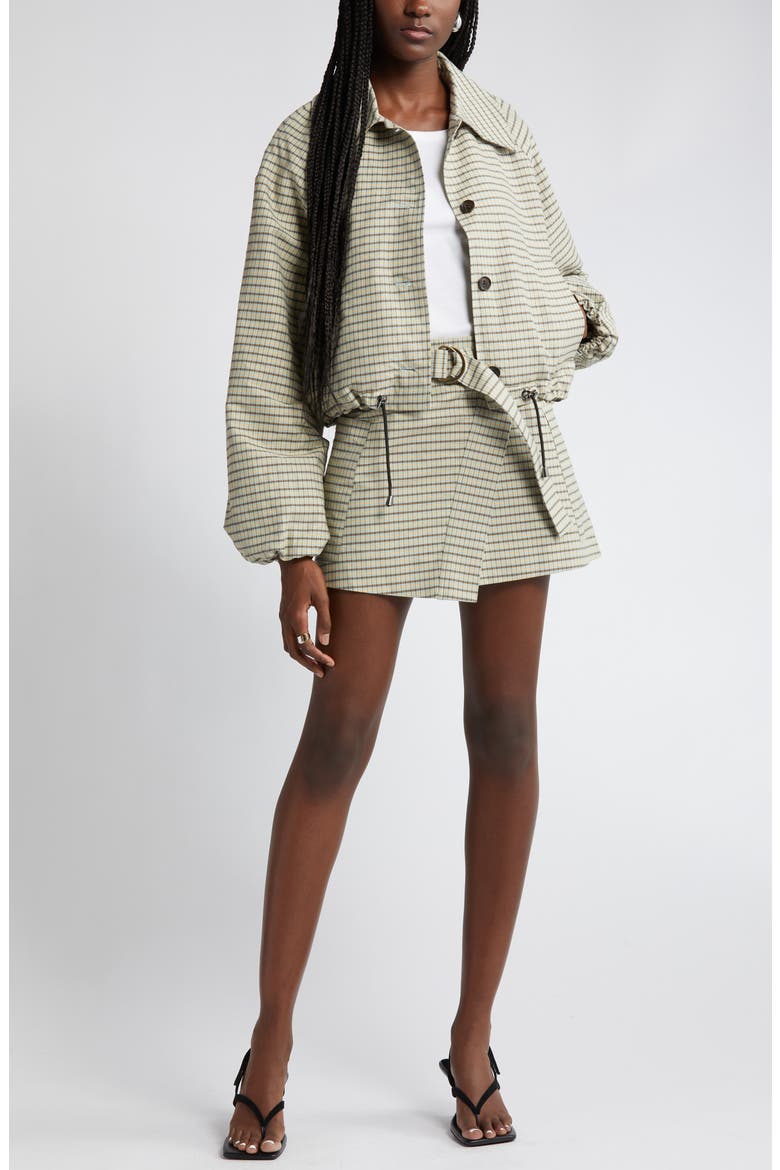North Check Cotton & Linen Jacket, Main, color, SAGE MINI CHECK