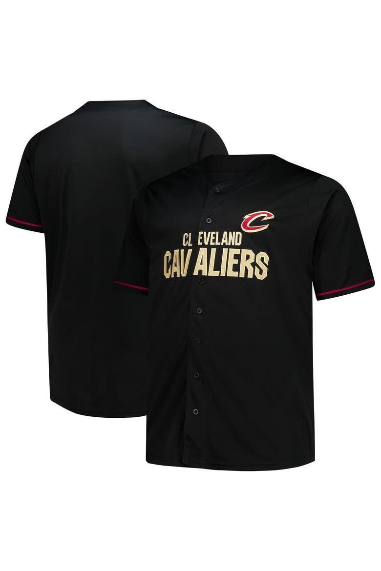 Men's Fanatics Black Cleveland Cavaliers Big & Tall Pop Full-Button Jersey, Main, color, Black