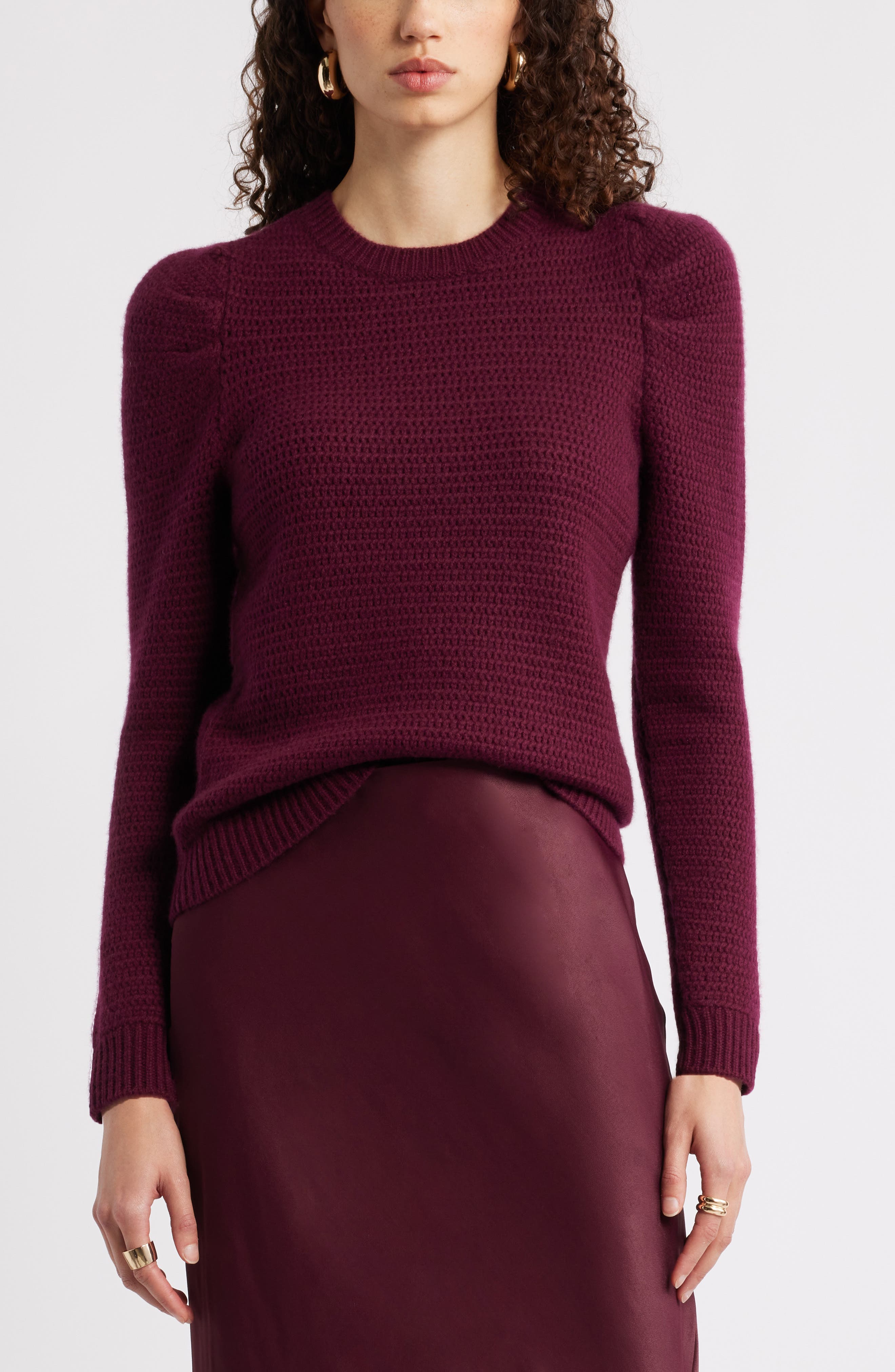 Wool & Cashmere Puff Sleeve Sweater - image 3