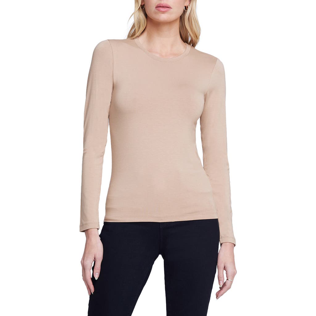 L Agence L'agence Tess Long Sleeve Stretch Jersey Top In Mochaccino