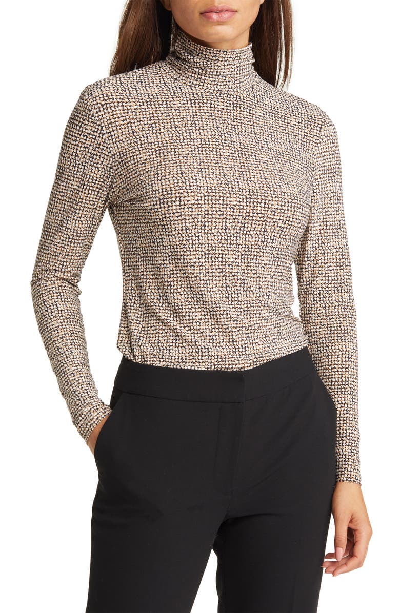 Anne Klein Long Sleeve Turtleneck Top, Main, color, 