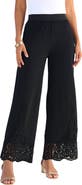 Roaman's Wide Leg Ultrasmooth® Fabric Lace Pant
