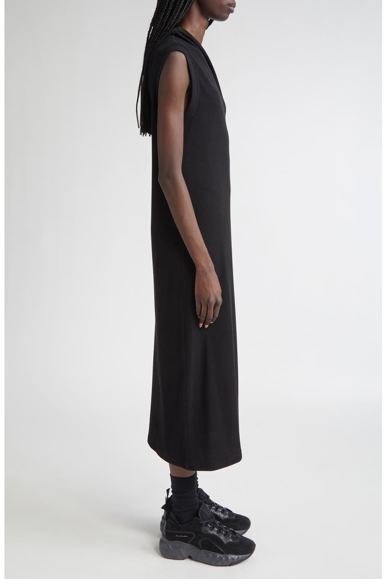 Pierced Asymmetric Midi Dress, Alternate, color, BLACK