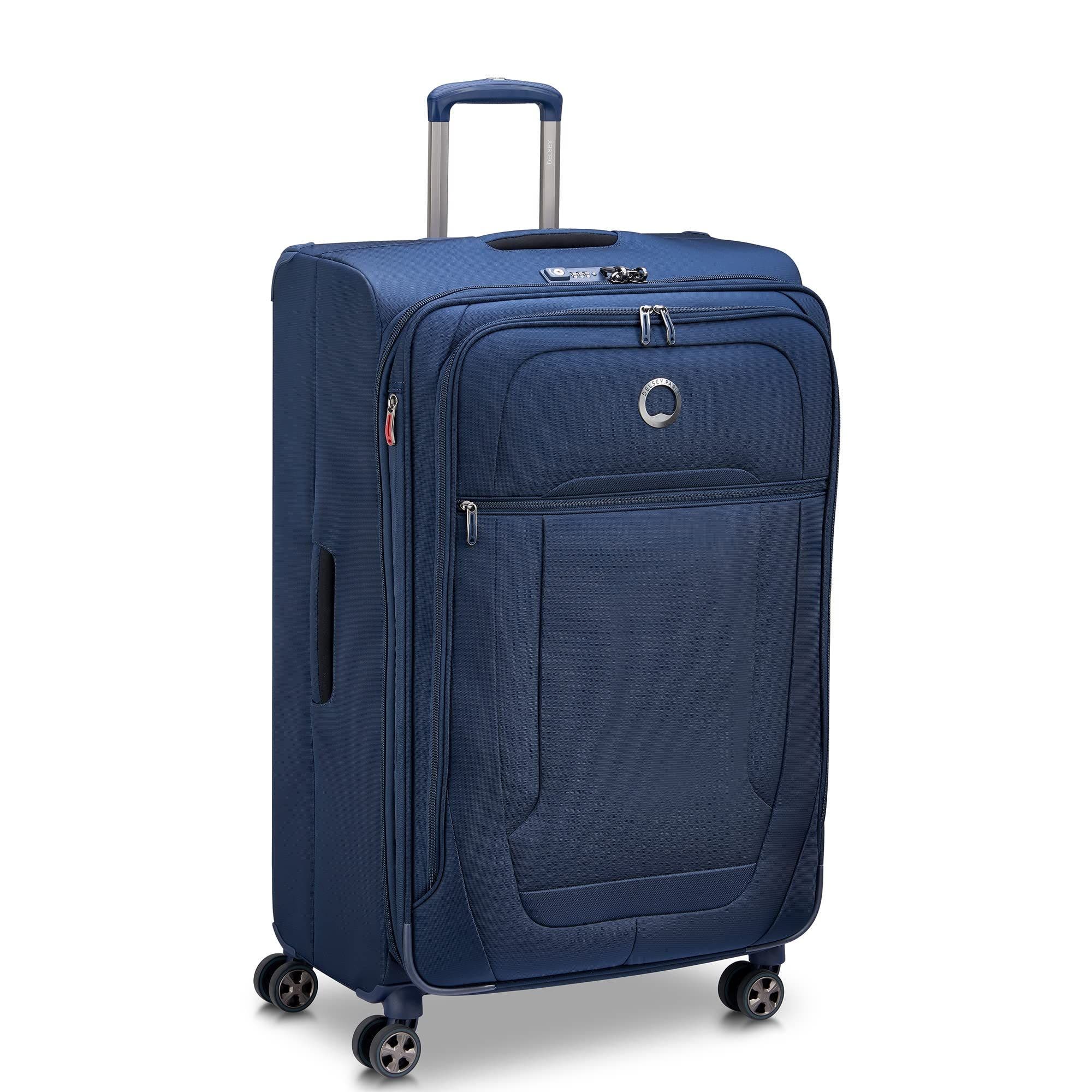 81028242 Helium DLX Checked-Large 29 Inch Softside Expandable Luggage with Spinner Wheels, Alternate, color, Navy Blue