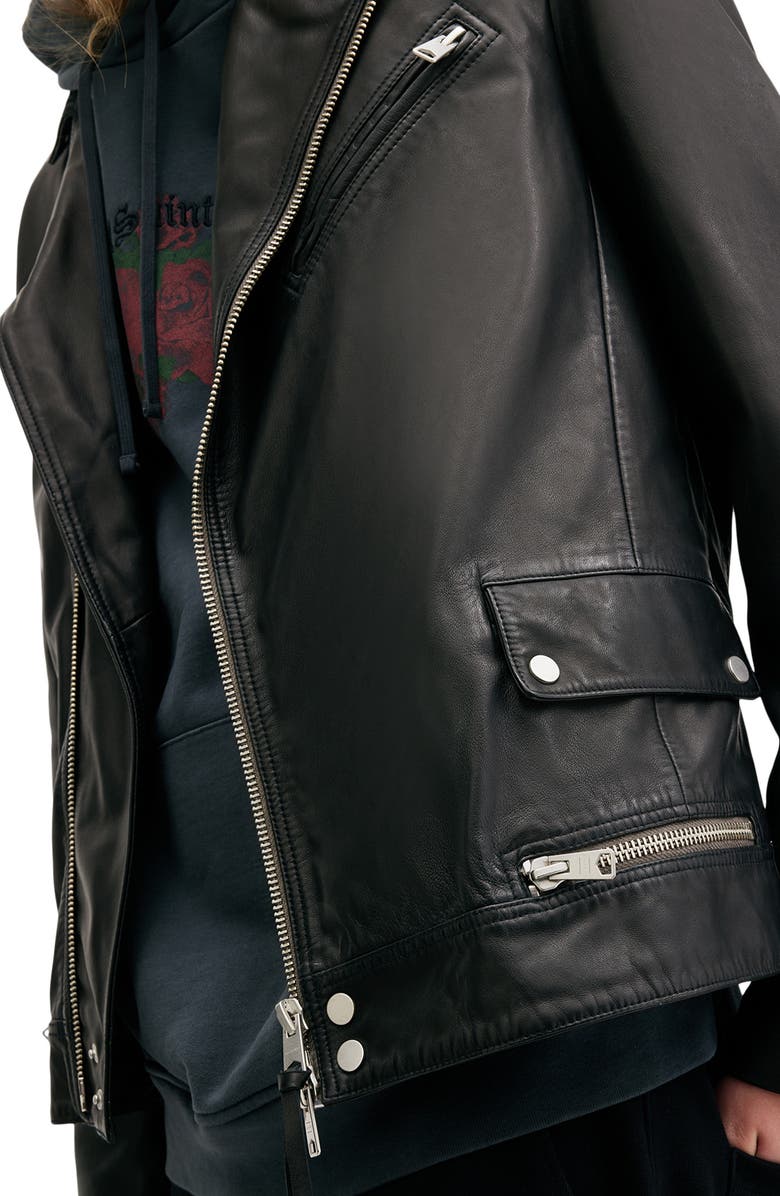 AllSaints Clay Leather Biker Jacket, Alternate, color,