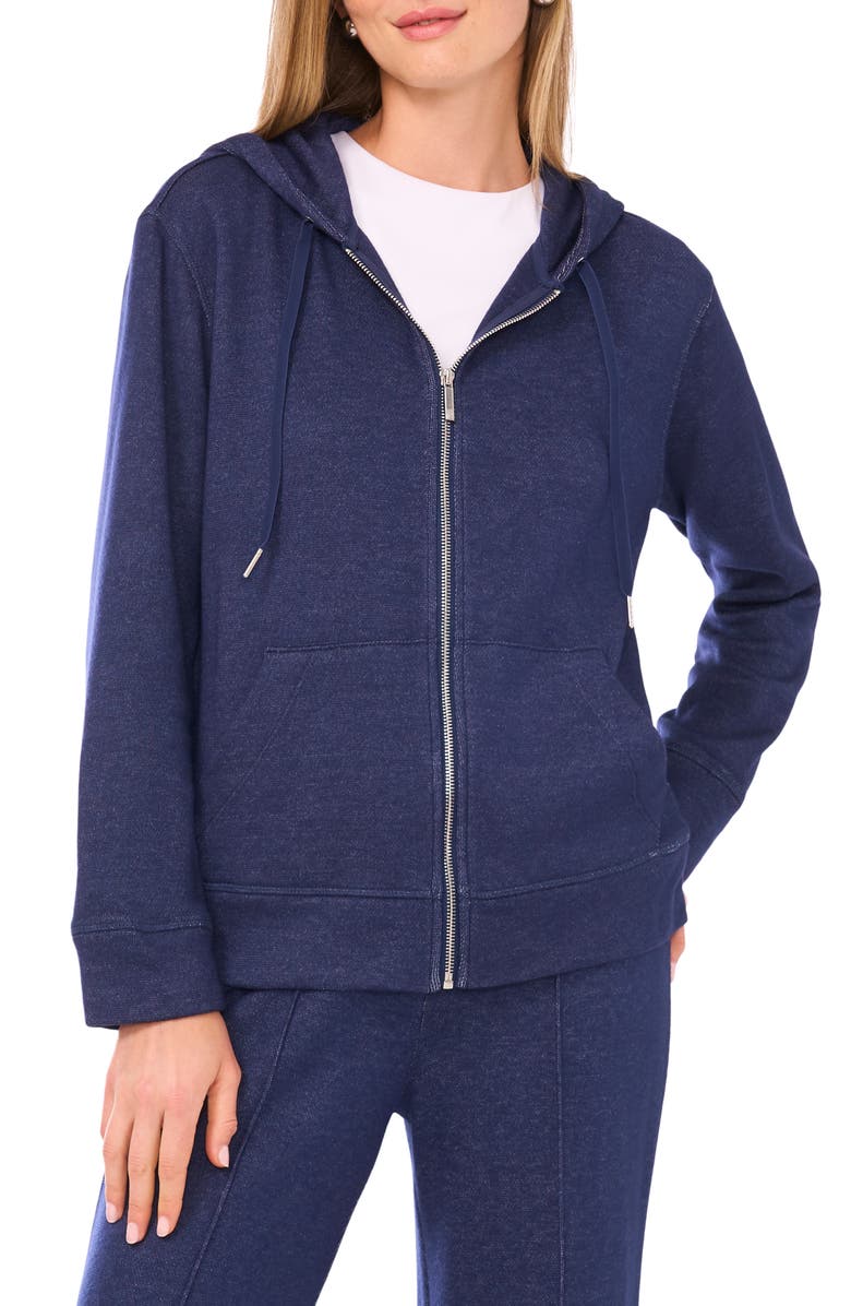 Vince Camuto Zip Front Hoodie, Main, color, Dusk