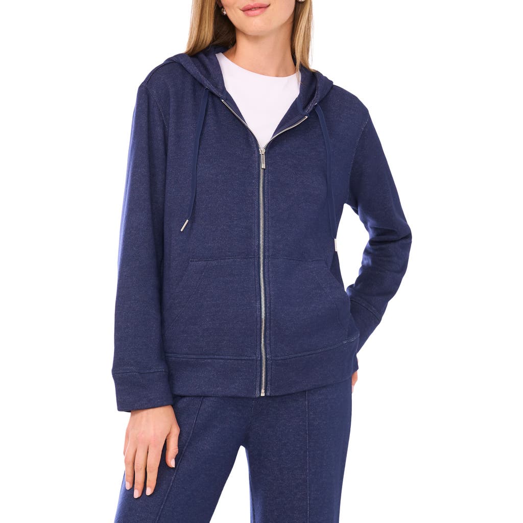 Vince Camuto Zip Front Hoodie In Blue