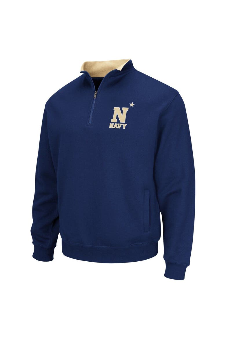 Men's Colosseum Navy Navy Midshipmen Tortugas Team Logo Quarter-Zip Jacket, Alternate, color, Navy