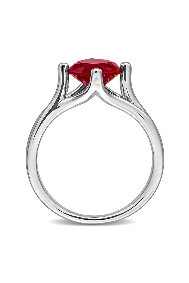 Created Ruby Solitaire Ring, Alternate, color, RED
