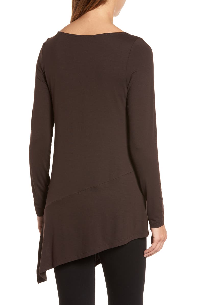 Eileen Fisher Bateau Neck Asymmetrical Jersey Tunic, Alternate, color,