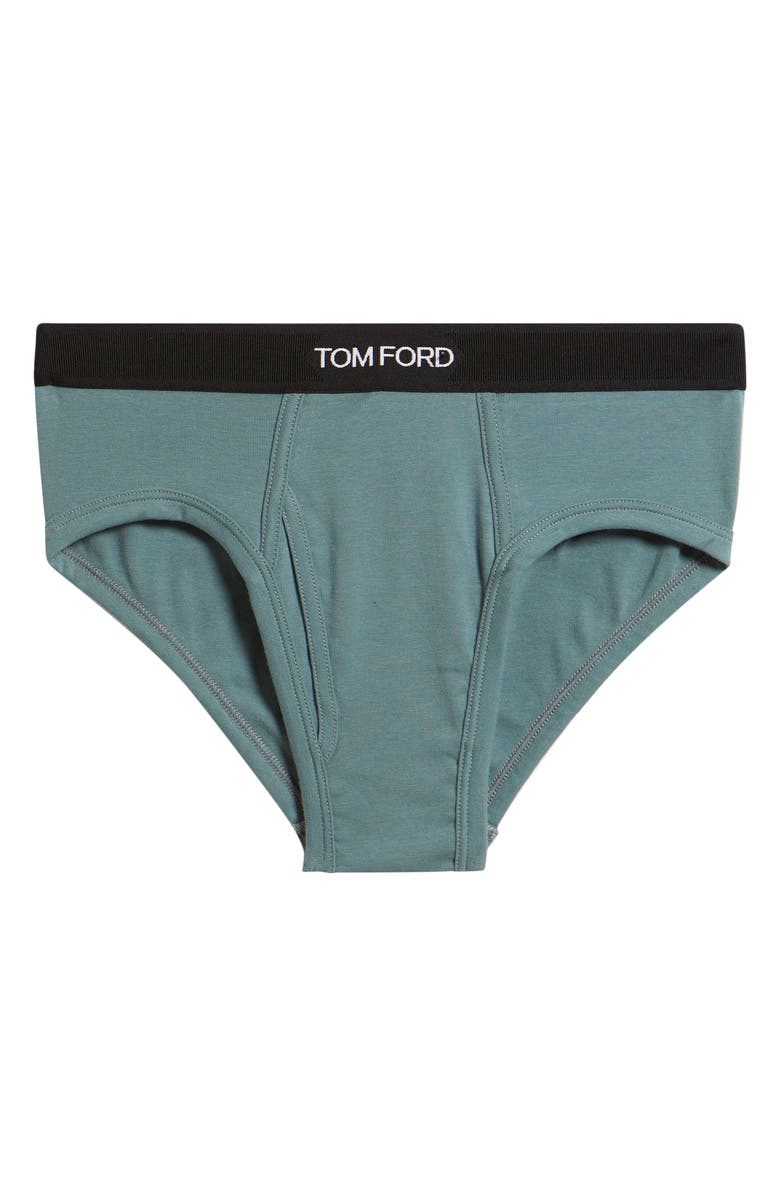 TOM FORD Cotton Stretch Jersey Briefs, Alternate, color, Teal