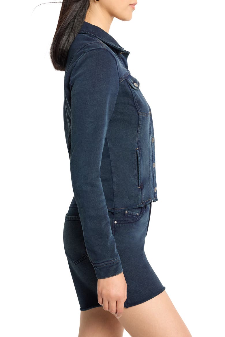 French Terry Trucker Jacket, Alternate, color, DARK INDIGO