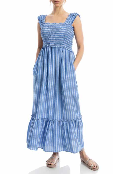 Wide Strap Smocked Maxi Dress