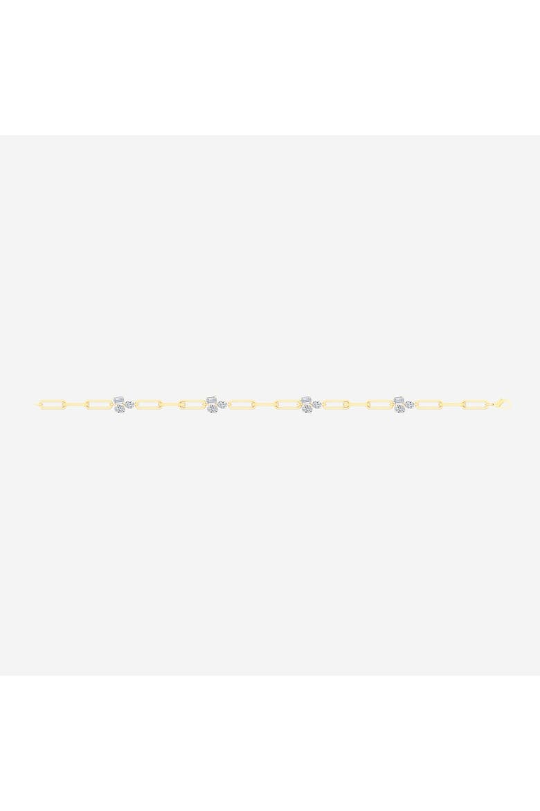 Multi Shape Cluster Paperclip Lab Diamond Bracelet in 14K, Alternate, color, Yellow Gold