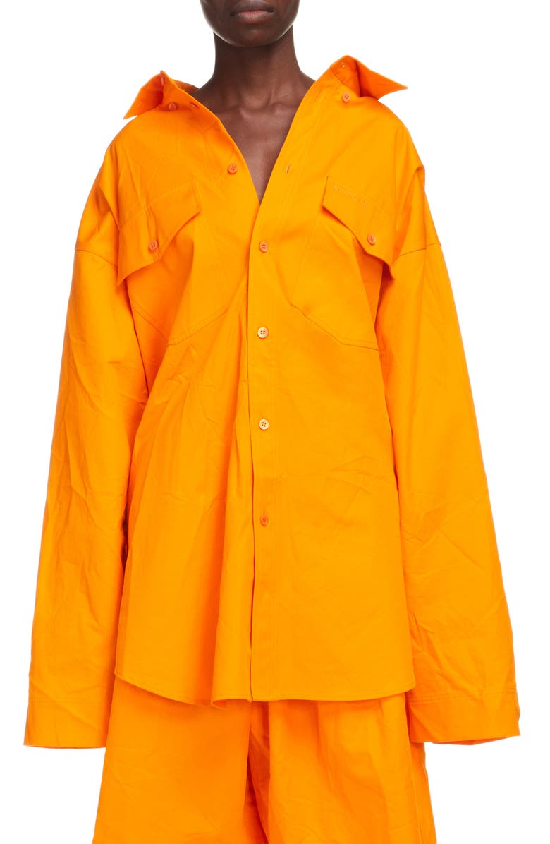 Balenciaga Oversize Cotton Twill Shirt, Main, color,