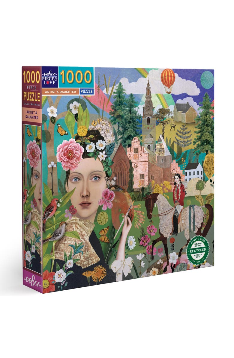 ZZDNU eeBoo Piece & Love eeBoo Piece & Love Artist & Daughter Puzzle, 1000 Pieces, Main, color, 