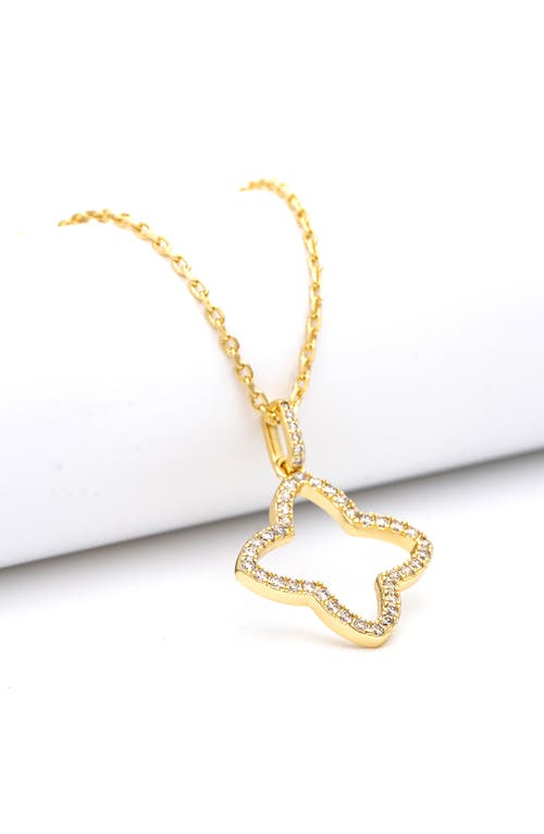 Rivka Friedman Pavé Cz Flower Pendant Necklace In Gold