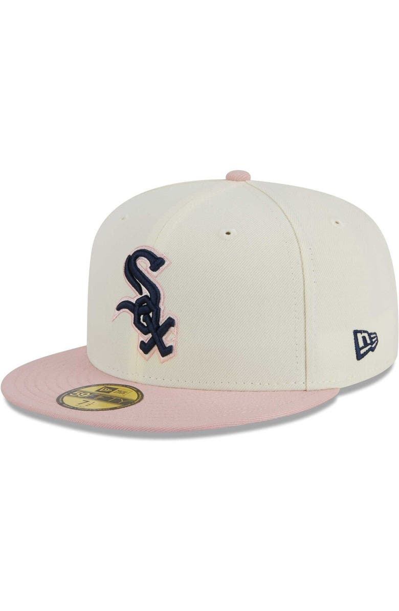 New Era Men's New Era White/Pink Chicago White Sox Chrome Rogue 59FIFTY Fitted Hat, Alternate, color, 