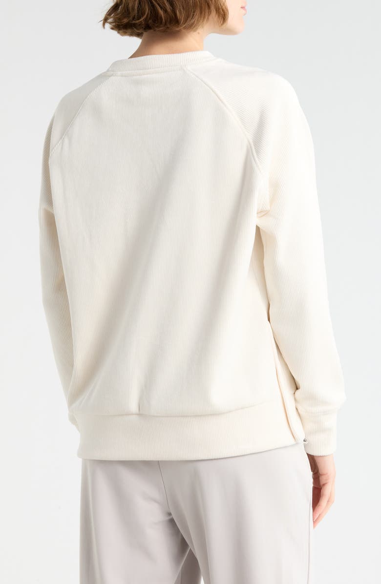 YOGALICIOUS Sophie Dreamy Ribbed Velour Sweatshirt, Alternate, color, White Dove