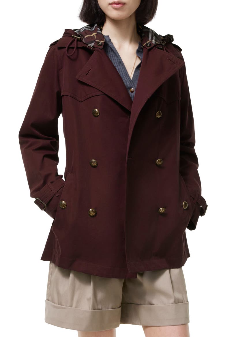 Foxfield Cotton Gabardine Trench Coat, Main, color, VINEYARD RED