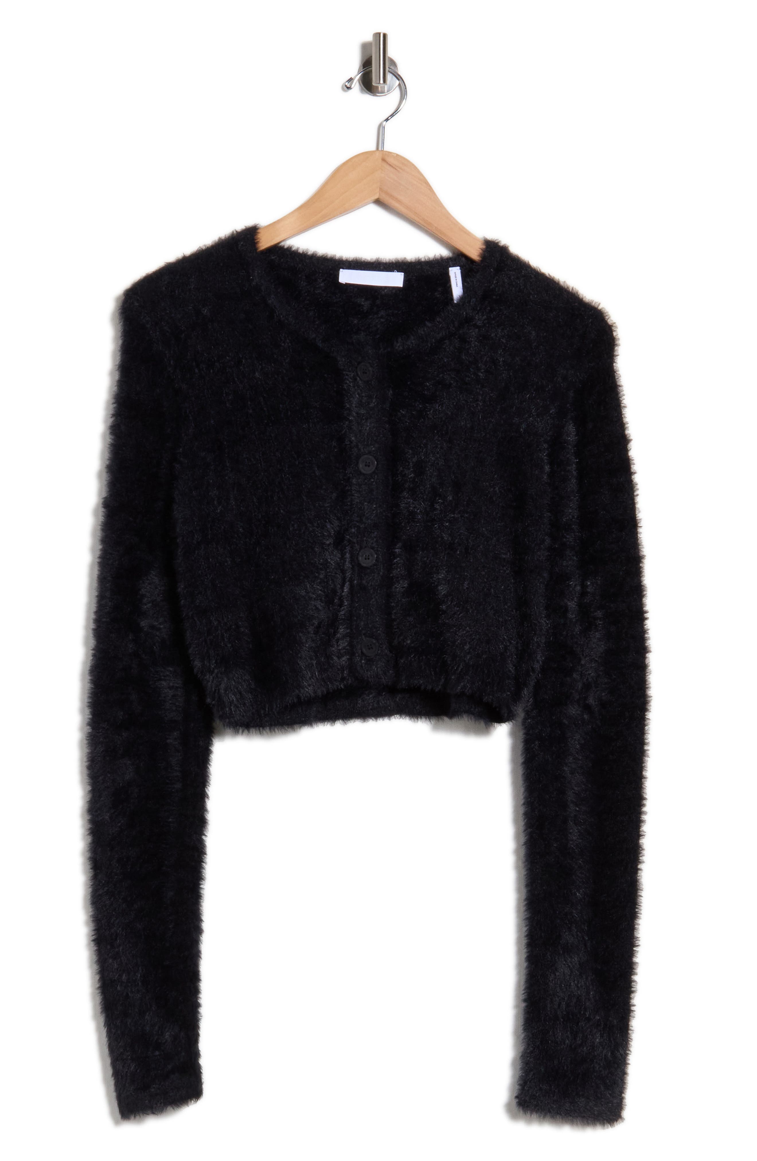 Eyelash Knit Cropped Cardigan