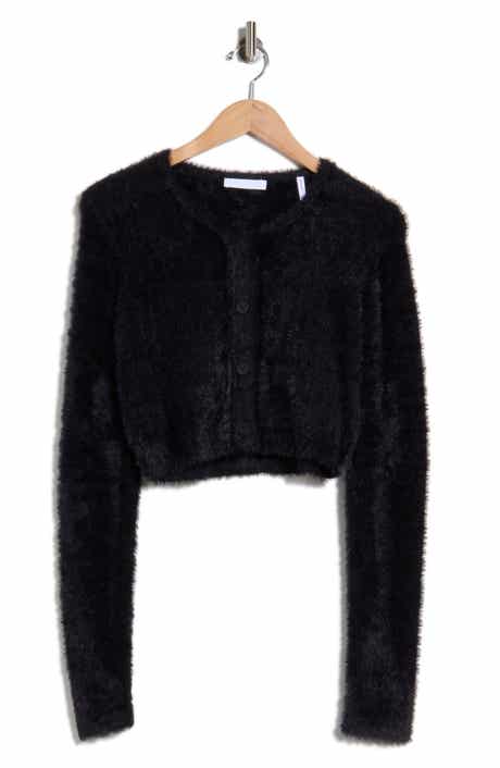 Eyelash Knit Cropped Cardigan