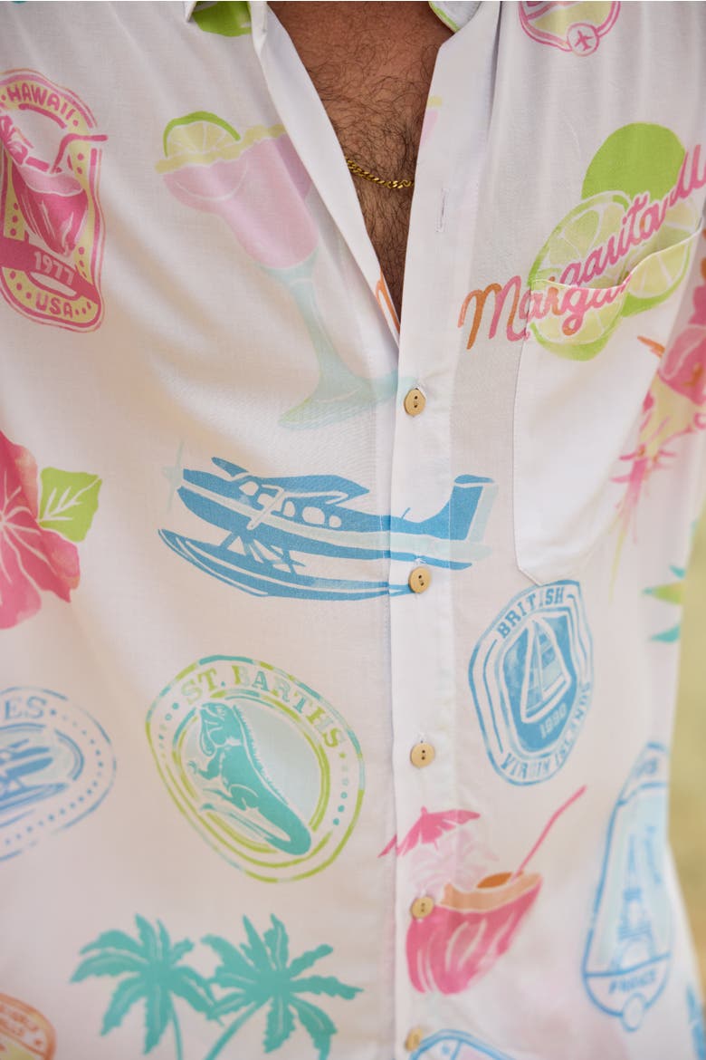 Margaritaville by Kenny Flowers - The Changes in Latitude - Short Sleeve Shirt, Alternate, color, White