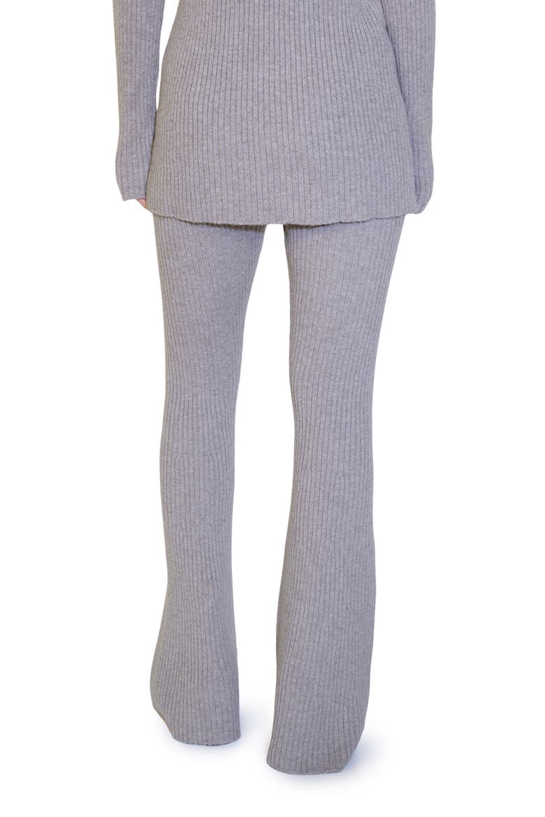 Rib Flare Leg Pants, Alternate, color, LIGHT/ PASTEL GREY