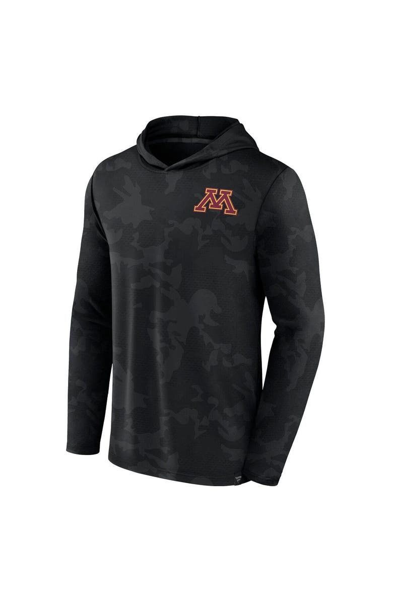 FANATICS Men's Fanatics Branded  Black Minnesota Golden Gophers Camo Hoodie Long Sleeve T-Shirt, Alternate, color, Black