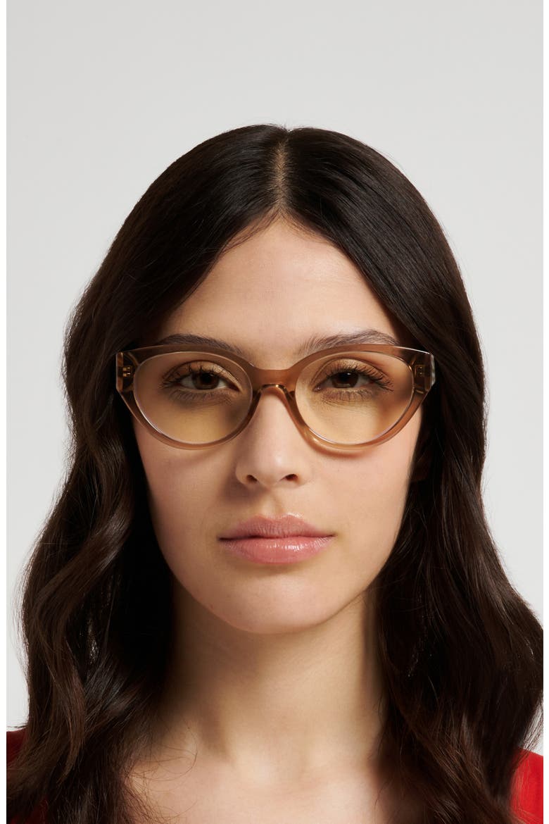 Caia 53mm Reading Glasses, Alternate, color, CRYSTAL BEIGE/ BLUE