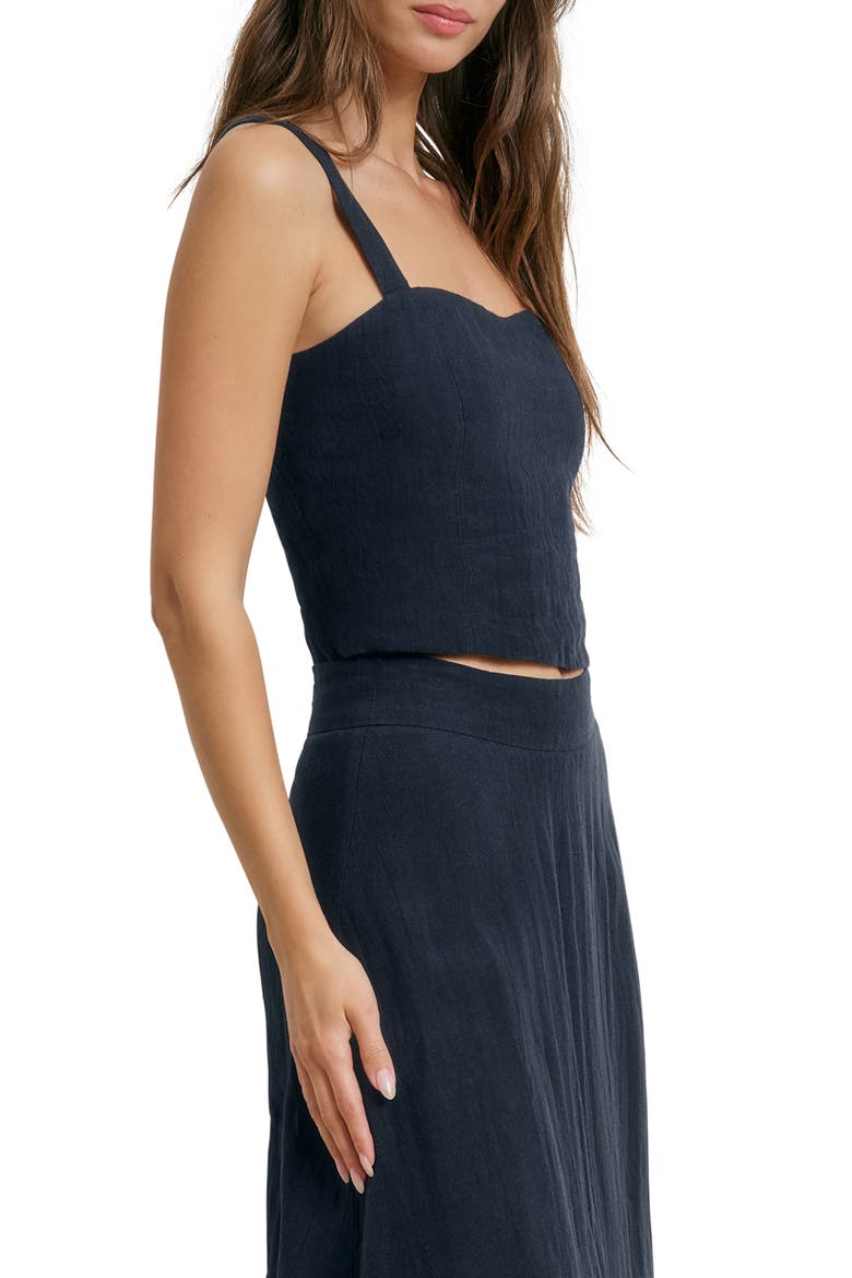There For You Linen Crop Top, Alternate, color, NAVY