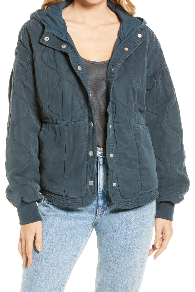 Quilted Hooded Jacket, Main, color, GARDENSCAPE