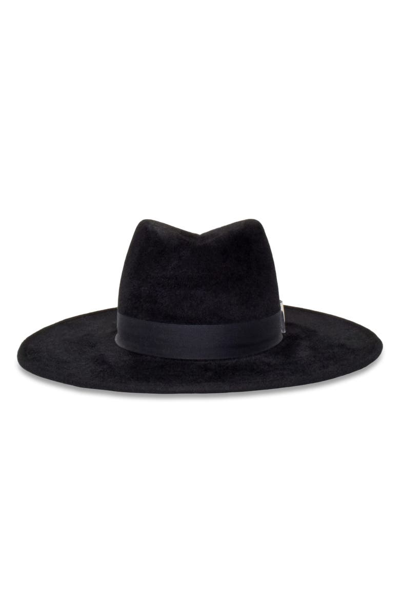 Gigi Burris Millinery Jeanne Velour Felt Fedora, Main, color, Black