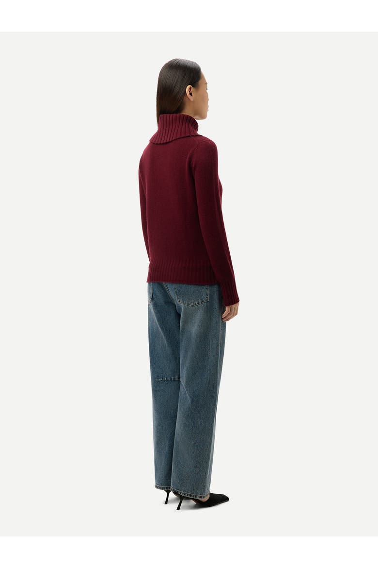 Slit T-Neck Sweater, Alternate, color, zinfandel