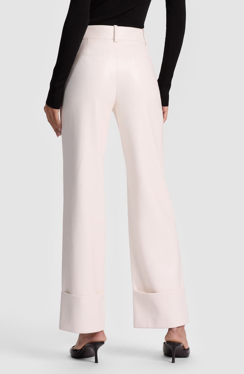 Alice + Olivia Alexander High Waist Faux Leather Pants, Alternate, color, Off White