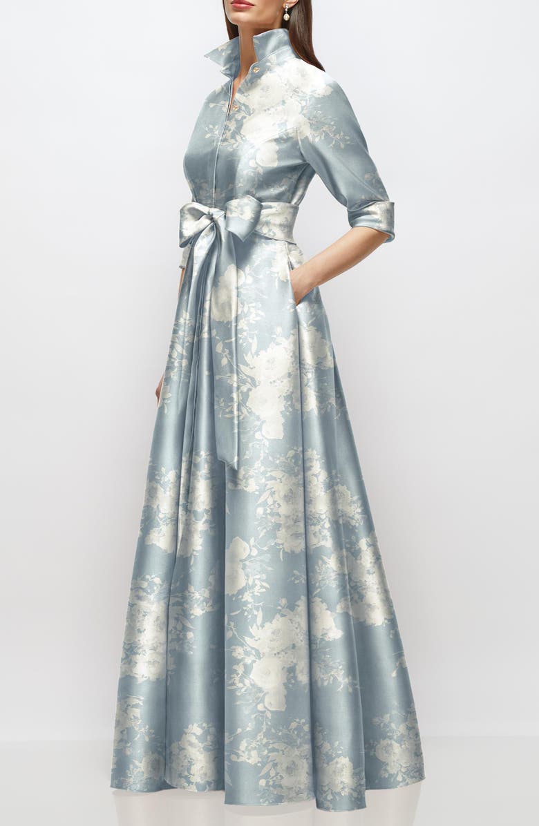 After Six Floral Satin Twill Ballgown, Alternate, color, Seraphina Floral