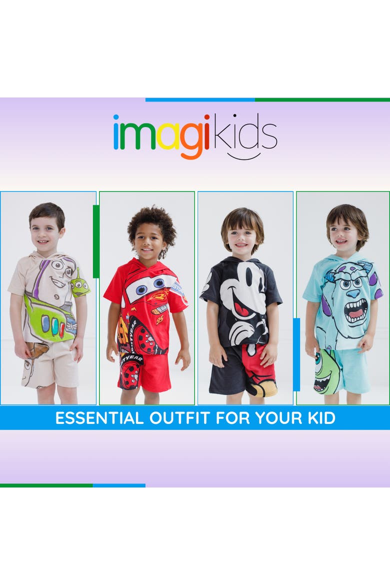 Toy Story 2-Piece Hooded Tee and Shorts Set, Alternate, color, Buzz Woody Beige