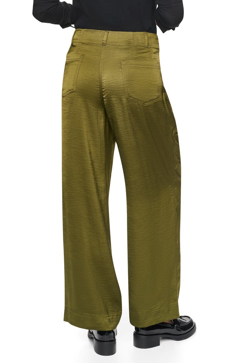 Wide Leg Glazed Pants, Alternate, color, DARK OLIVE
