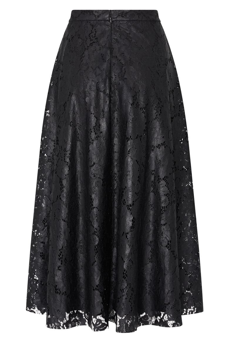 Otha Texture Lace Midi Skirt, Alternate, color, BLACK