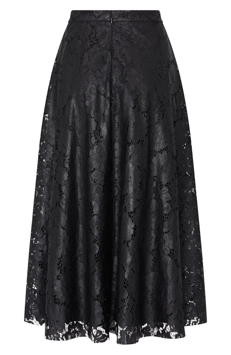 Milly Otha Texture Lace Midi Skirt, Alternate, color, Black
