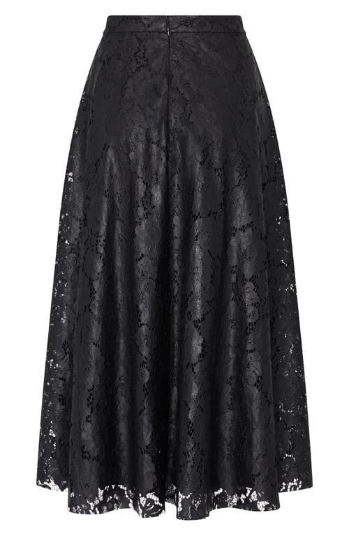 Milly Otha Textured Lace Midi Skirt In Black