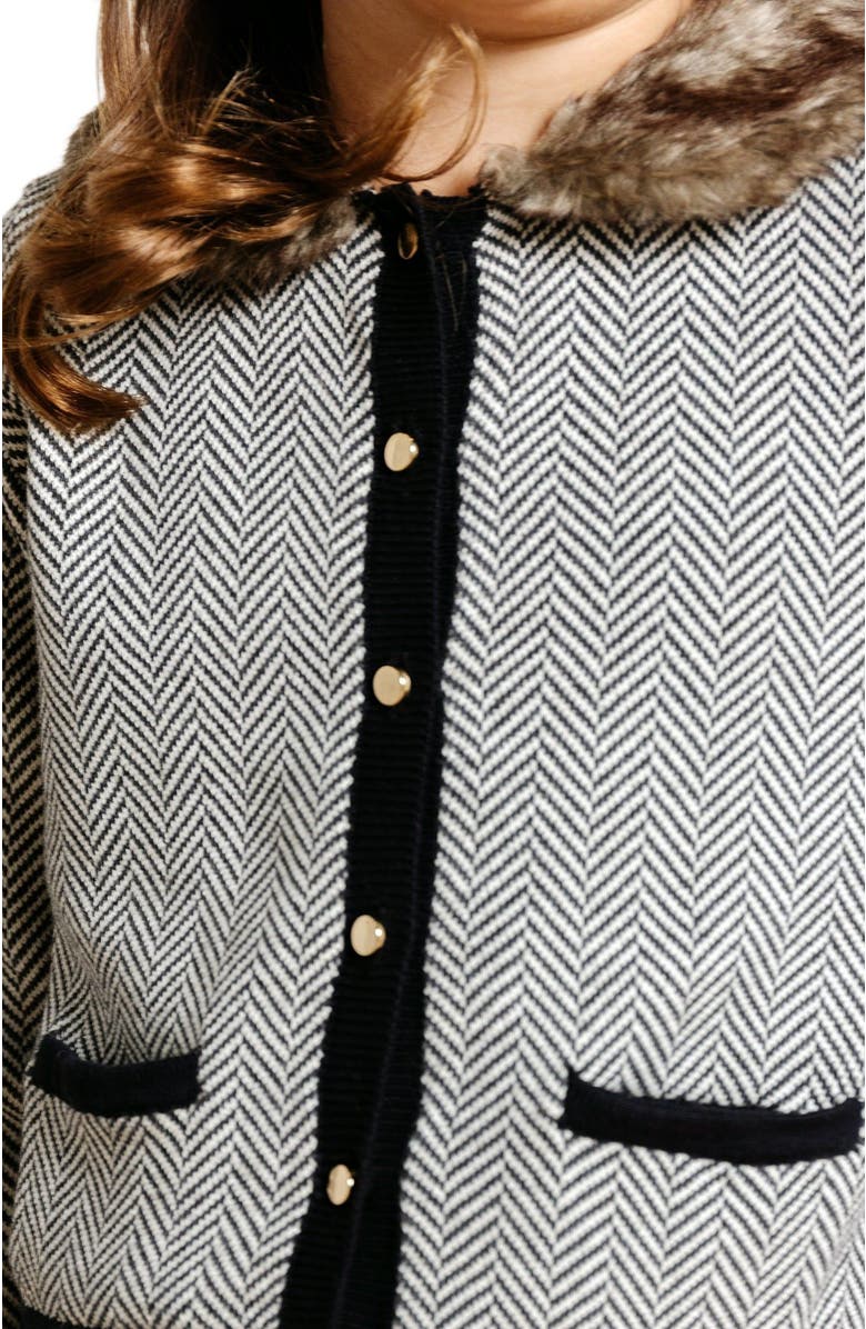 Hope & Henry Baby Girls' Faux Fur Cardigan and Skirt Sweater Set, Infant, Alternate, color,