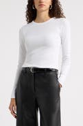 Nordstrom Ribbed Crewneck Long Sleeve T-Shirt