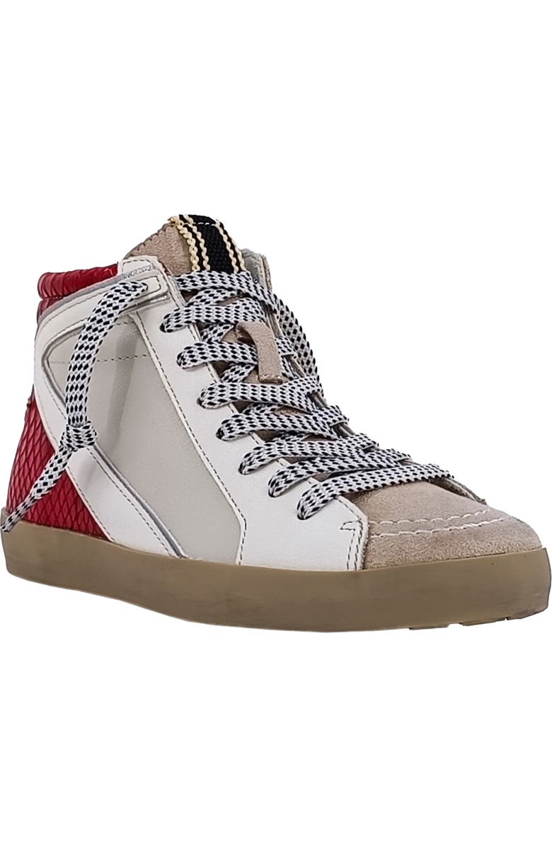 SHUSHOP Kids' Roony High Top Sneaker, Main, color, Dark Red Snake