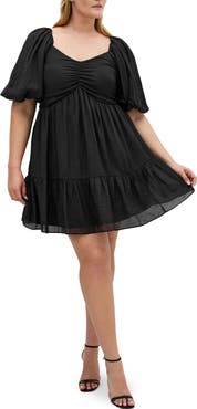 City Chic Marcy Puff Sleeve Minidress