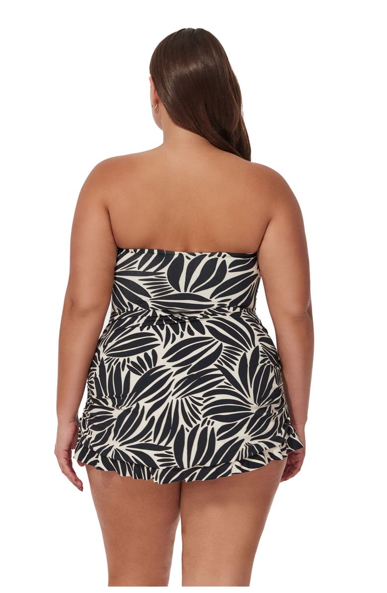 Profile by Gottex Comeback Plus Size Bandeau Swimdress, Alternate, color, Black-White