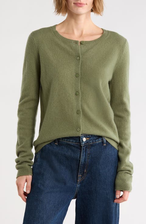 Rolled Edge Cashmere Cardigan