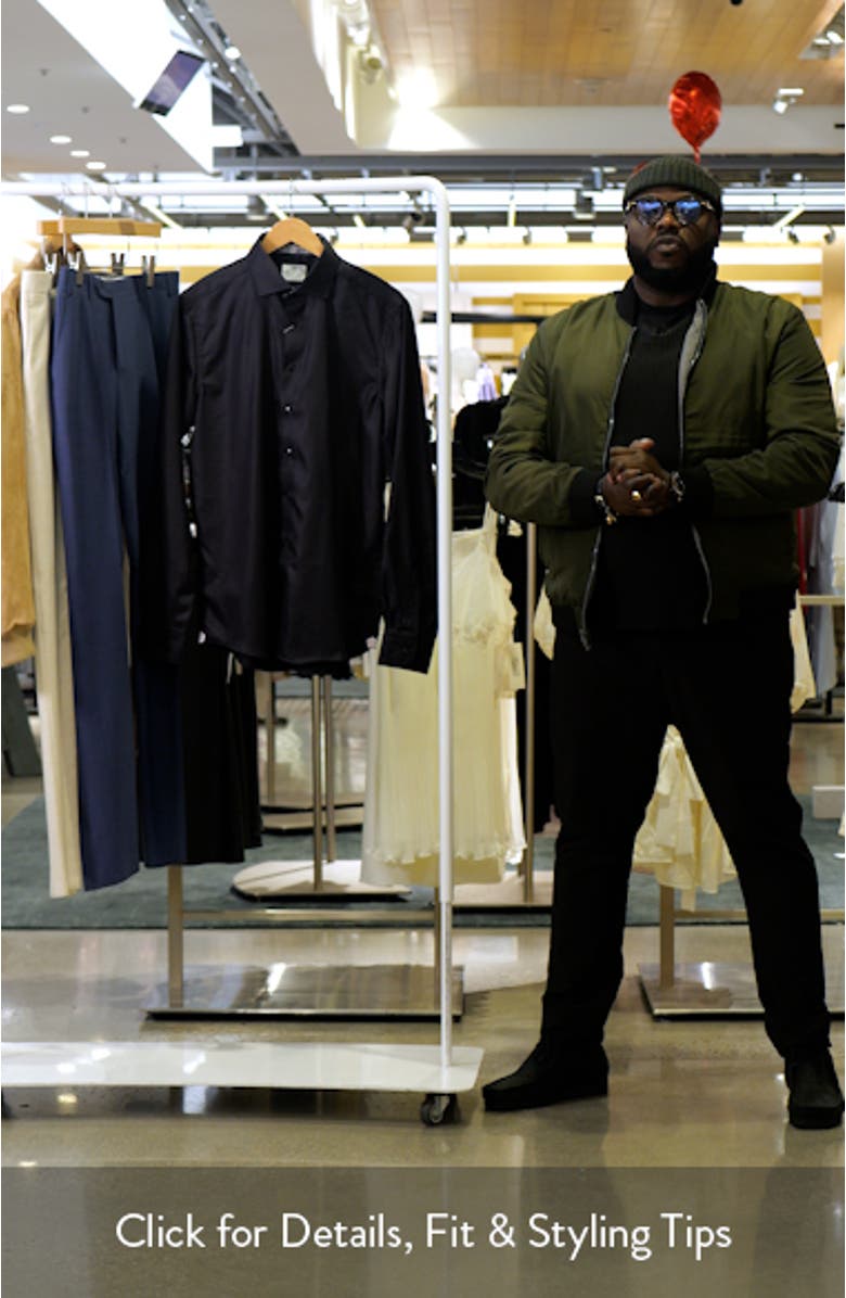 Modern Fit Solid Black Cotton Twill Dress Shirt, sales video thumbnail