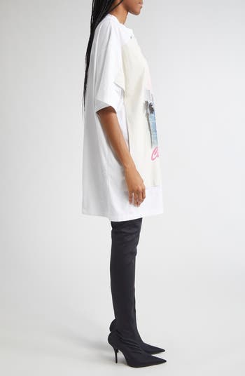 Balenciaga Patched City of Angels Graphic T-Shirt Dress